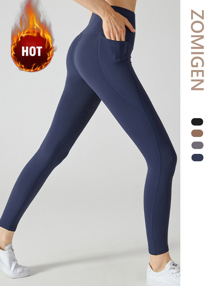 レギンスネイビー L L ZOMIGEN｜ポケット付き 暖かい裏起毛レギンス – ZOMIGEN(ゾミゲン)