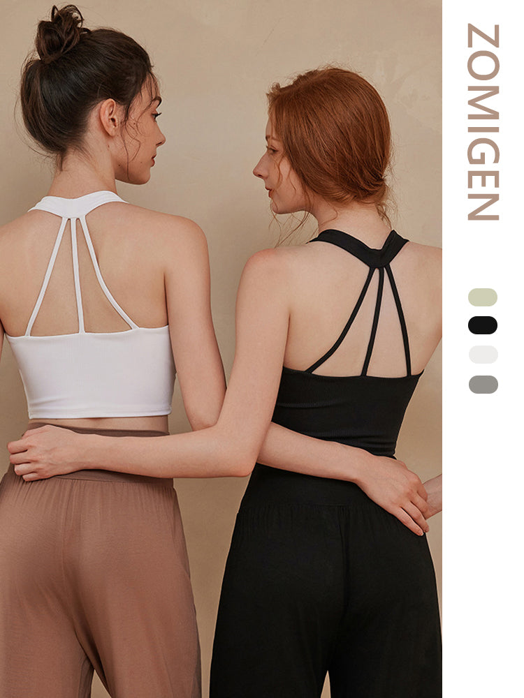 d.i.a. ホルターネック ZOMIGEN｜ホルターネックVクロス おしゃれ美背スポブラ – ZOMIGEN