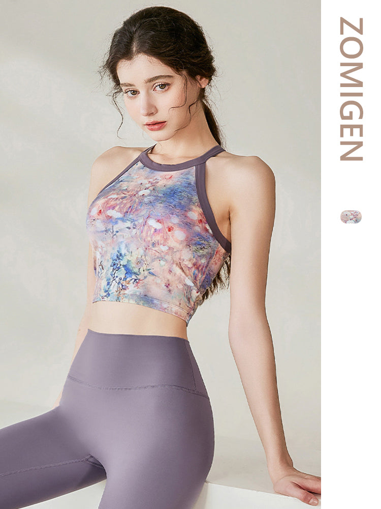 ZOMIGEN｜パープル柄スポブラ ストラップ美背 – ZOMIGEN(ゾミゲン)