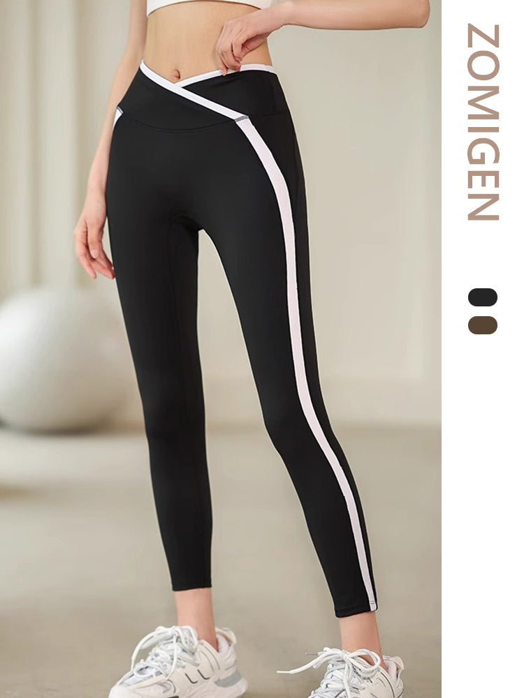 ZOMIGEN｜クロスウエスト 配色カラーラインレギンス – ZOMIGEN(ゾミゲン)